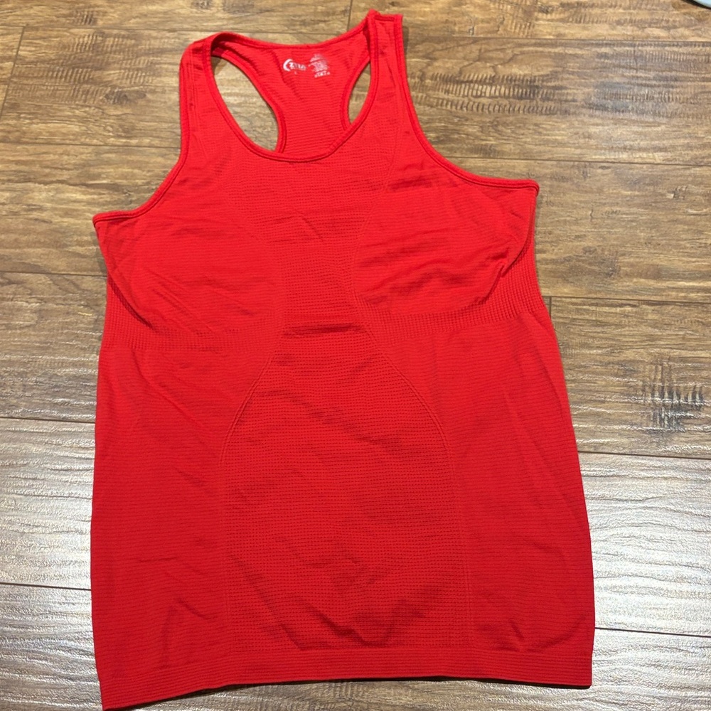 ZYIA Active Red Copper Charged Racerback Seamless Tank Top